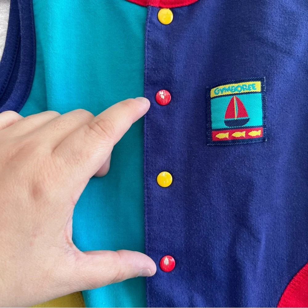 Gymboree Vintage Colorblock‎ 90s Blue One Piece Romper Size 18-24 Months/Small